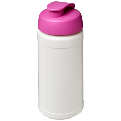 Bidon de sport Baseline personnalisable 500 ml Blanc et Rose
